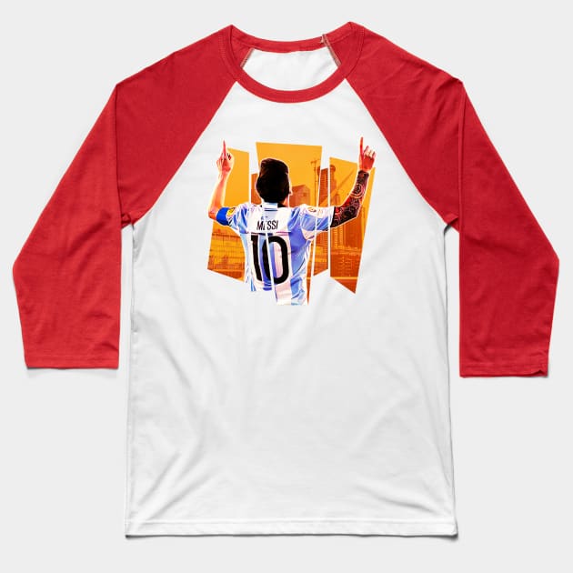 Iconic lionel messi celebration Baseball T-Shirt by BAJAJU